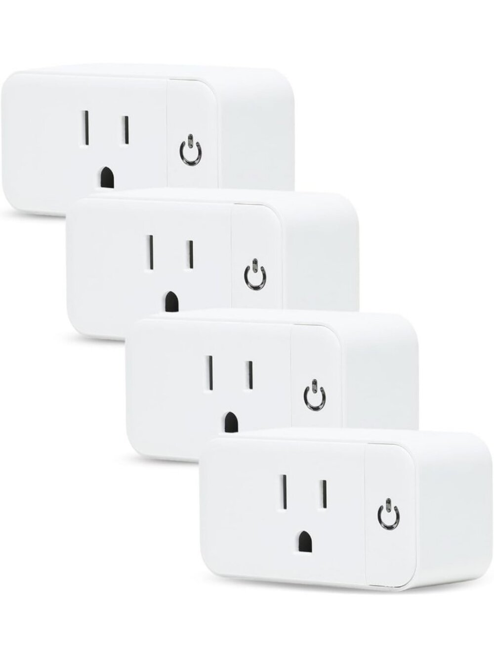 4 Pack Wi-Fi Smart Plugs - Alexa & Google Home Compatible, White, Toggle Switch